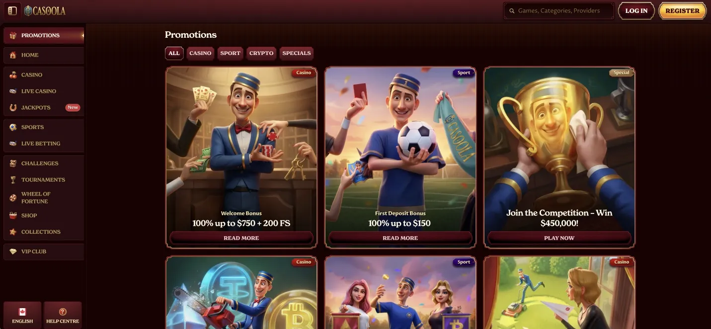 Casoola Casino New Zealand active promotions and welcome bonus terms page